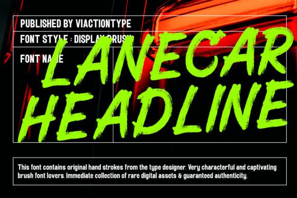 Lanecar Headline: A Rugged Brush Font for Handmade Display